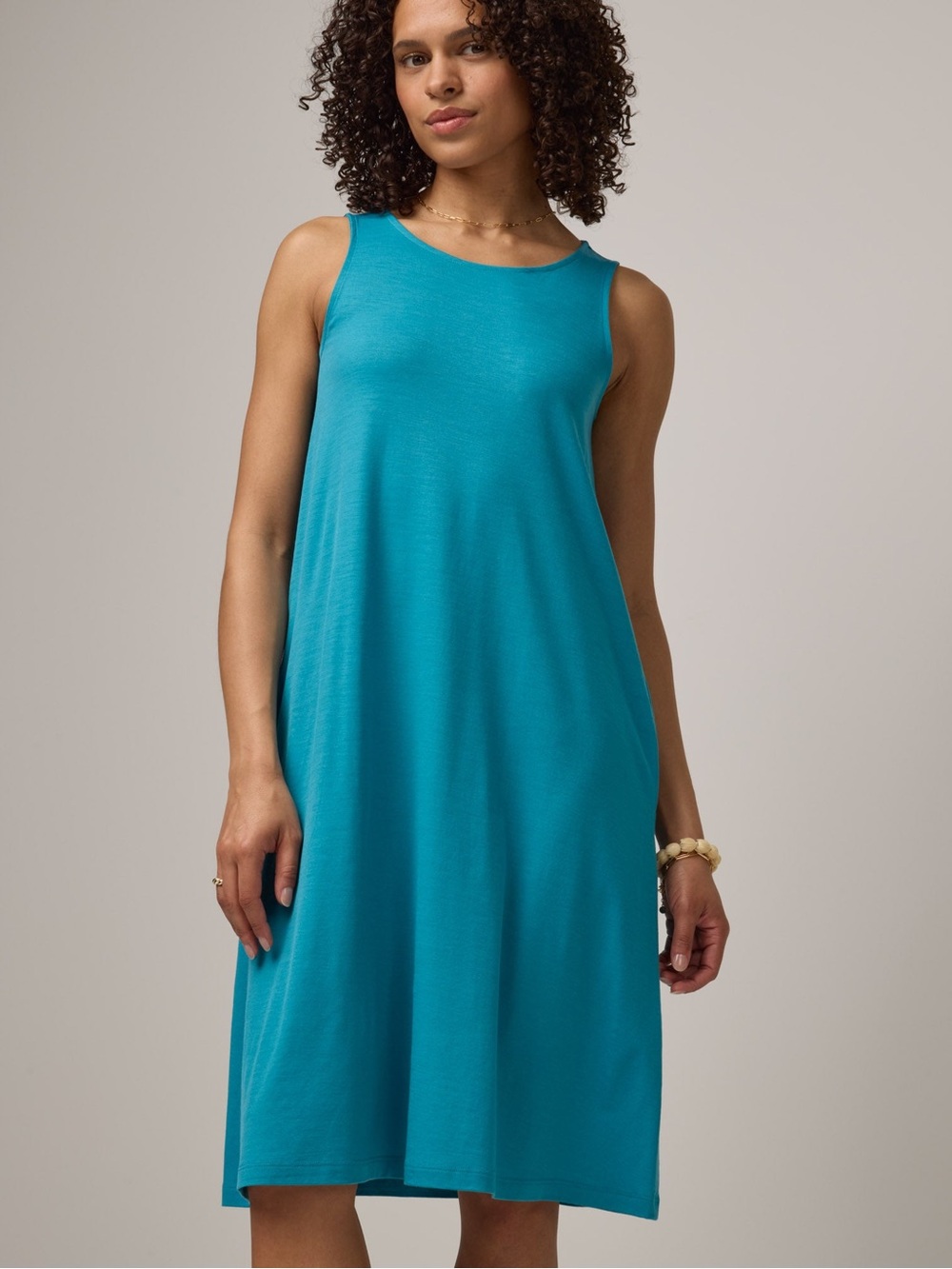 Wool& Camellia Tank Dress Light Blue M
